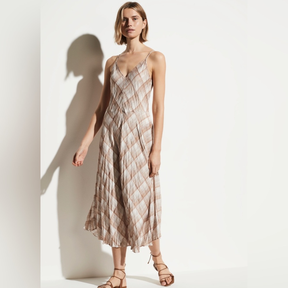 Vince Hazy Plaid Cami Dress
